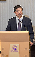 Prof. Qiu Yong, President of Tsinghua University, delivers a speech in the ceremony